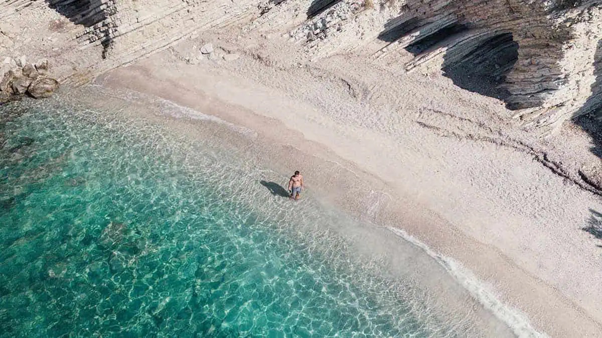 Mirror Beach near Saranda Albania with clear blue water